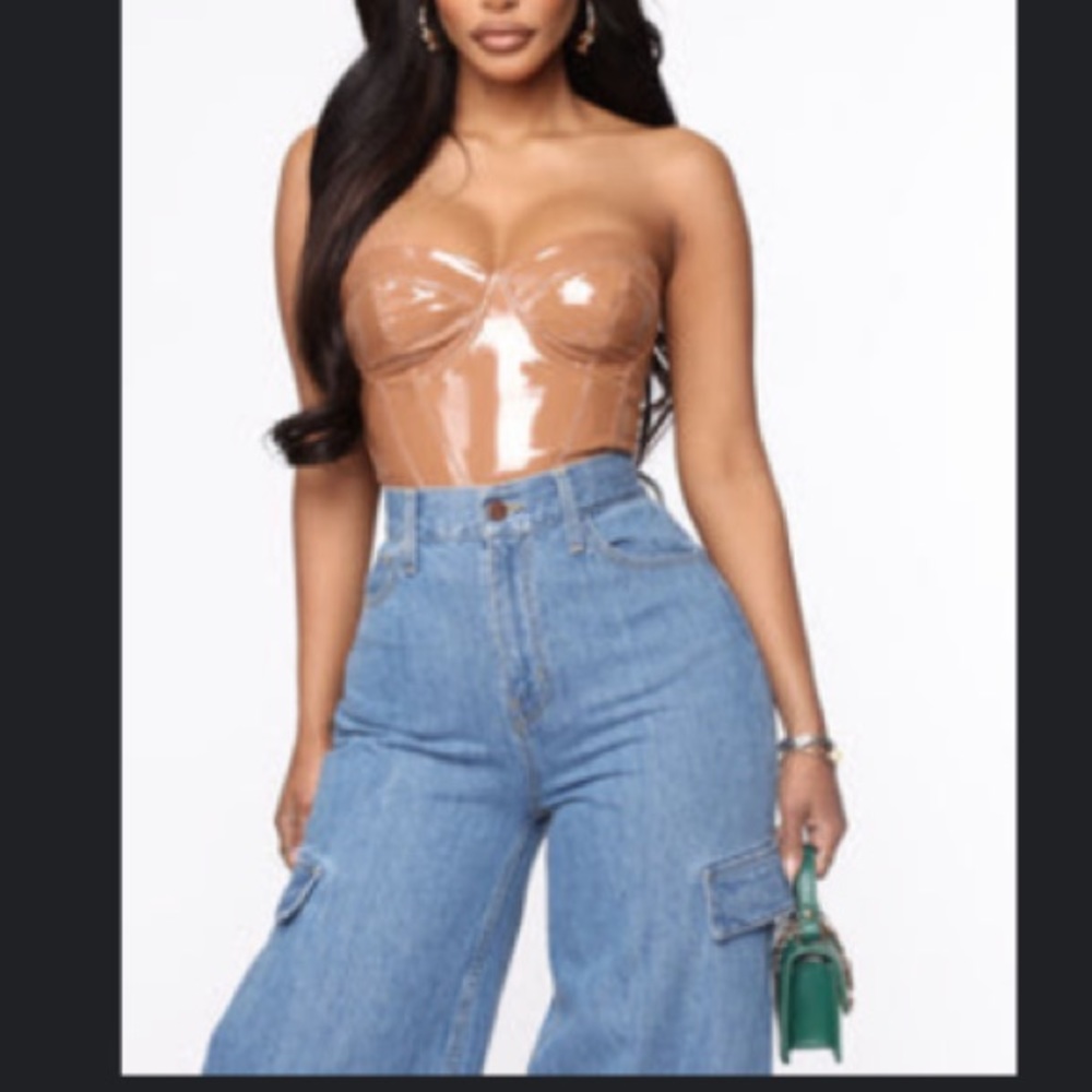 Latex Stunner Corset - Mocha